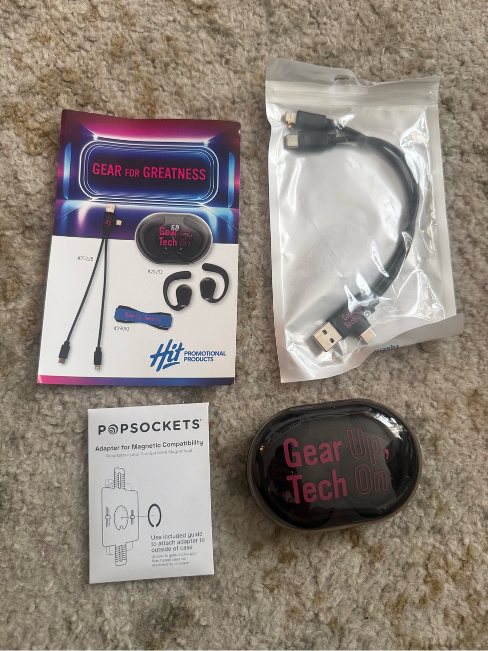 NEW Open Ear Wireless Earbuds + Multi Charging Cable + PopSocket Adapter Bundle